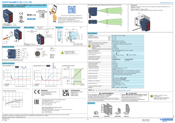 Schneider Electric XUK8TAE1MM12 / XUK8TAE2MM12 Capteur de distance diffus avec suppression Manuel utilisateur | Fixfr