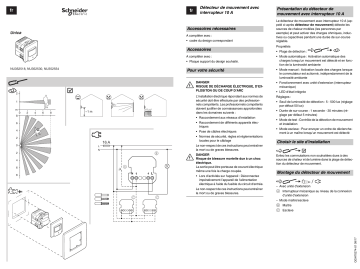 Schneider Electric Motion Sensor Mode d'emploi | Fixfr