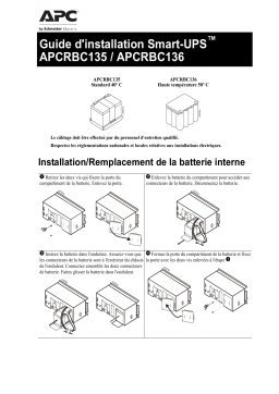 Schneider Electric Cartouche de remplacement des batteries de l’onduleur Smart-UPS APCRBC135/136 Manuel utilisateur