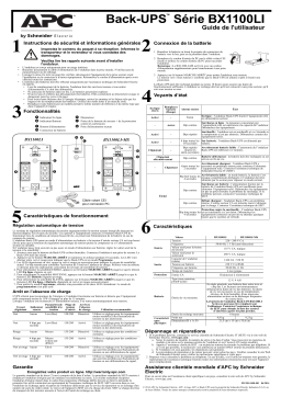 Schneider Electric Back-UPS BX1100LI Series Mode d'emploi