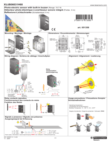 Schneider Electric XUJB06031H60 Photo-electric sensors Manuel utilisateur | Fixfr