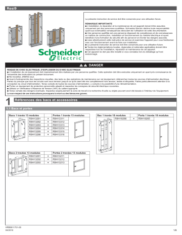 Schneider Electric Mini Pragma - Bac encastrement Manuel utilisateur | Fixfr