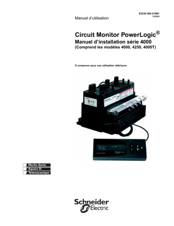 Schneider Electric Circuit Monitor Installation manuel | Fixfr