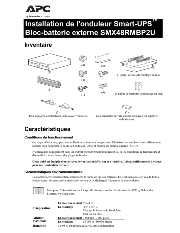 Schneider Electric External Battery Pack SMX48RMBP2U Mode d'emploi | Fixfr