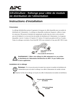 Schneider Electric Rallonge de câble 230 V pour bandeau de prises Mode d'emploi