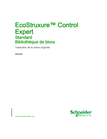 Schneider Electric EcoStruxure™ Control Expert - Standard, Bibliothèque de blocs Mode d'emploi | Fixfr