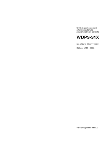 Schneider Electric WDP3-31X (F) Mode d'emploi | Fixfr