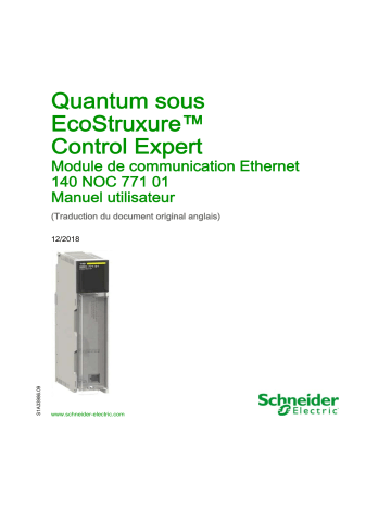 Schneider Electric Quantum sous EcoStruxure™ Control Expert - Module de communication Ethernet 140 NOC 771 01 Mode d'emploi | Fixfr