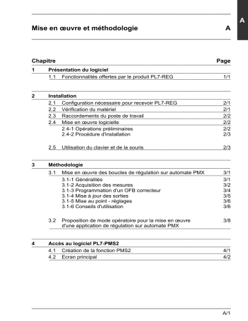 Schneider Electric Régulation de procédés PL7 REG 6.0 Mode d'emploi | Fixfr