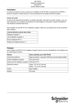 Schneider Electric XBTZGCO3 Adaptateur de gabarit Manuel utilisateur