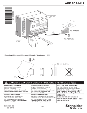 Schneider Electric ABE7CPA412 WIRING BLOCK Manuel utilisateur | Fixfr