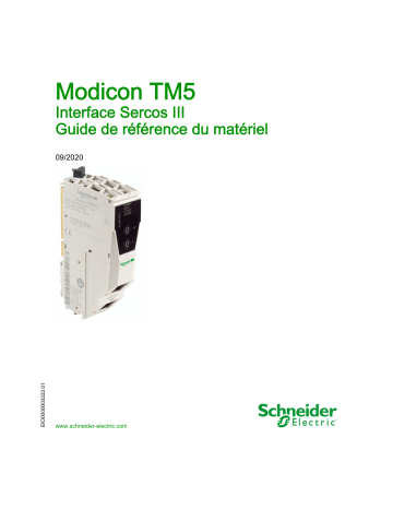 Schneider Electric Modicon TM5 - Interface Sercos III Guide de référence | Fixfr
