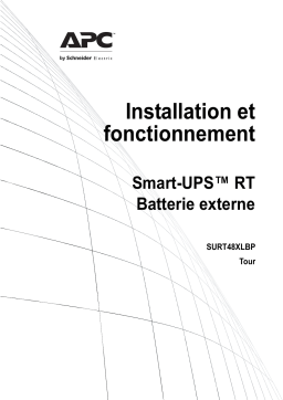 Schneider Electric External Battery Pack SURT48RMXLBP/SURT48RMXLBP2/SURT48XLBP Mode d'emploi