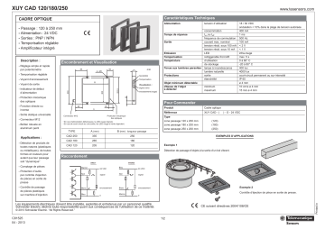 Schneider Electric XUYCAD120, XUYCAD180, XUYCAD250 Frame sensor Manuel utilisateur | Fixfr