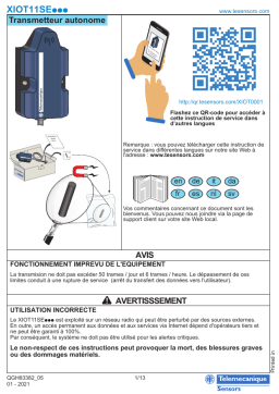 Schneider Electric XIOT11SE... Transmetteur autonome Manuel utilisateur