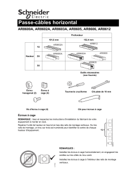 Schneider Electric Passe-cables horizontaux Manuel utilisateur