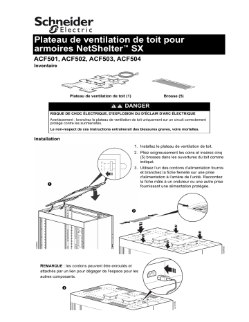 Schneider Electric Roof Fan Tray Manuel utilisateur | Fixfr