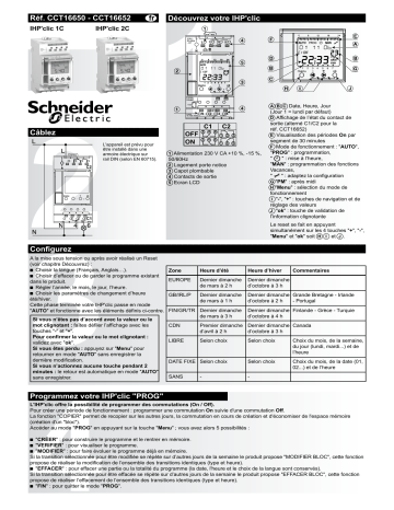Schneider Electric DuoLine- IHP'clic Interrupteur horaire numérique Mode d'emploi | Fixfr