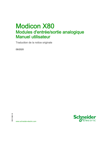 Schneider Electric Modicon X80 - Modules d’entrée/sortie analogiques Mode d'emploi | Fixfr