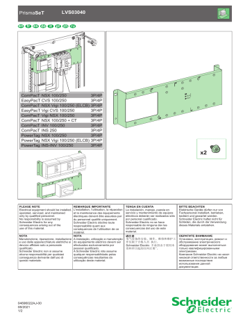 Schneider Electric M.pl. V. fixed NS250 tog. Manuel utilisateur | Fixfr