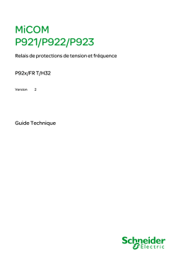 Schneider Electric MiCOM P92x Mode d'emploi