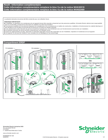 Schneider Electric Resi9 - Goulotte - Montage compartiment eRDF Manuel utilisateur | Fixfr