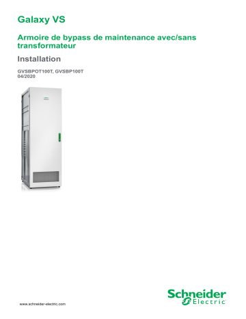 Schneider Electric Galaxy VS Mode d'emploi | Fixfr