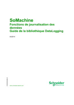 Schneider Electric SoMachine - Fonctions de journalisation des données Mode d'emploi