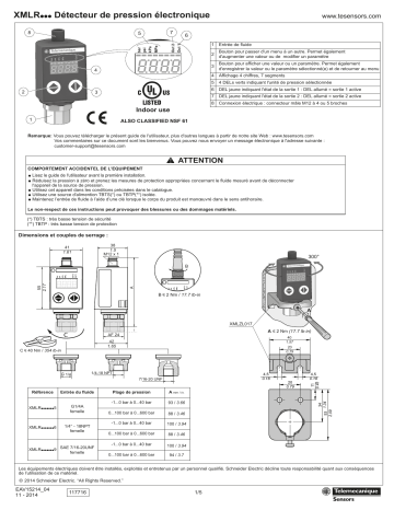 Schneider Electric Détecteur de pression électronique Manuel utilisateur | Fixfr