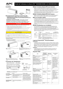 Schneider Electric Back-UPS BE850M2/850M2-LM, BN900M/900M-CA Mode d'emploi