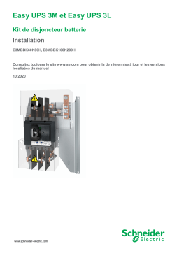 Schneider Electric Easy UPS 3M/3L Kit de disjoncteur batterie Mode d'emploi