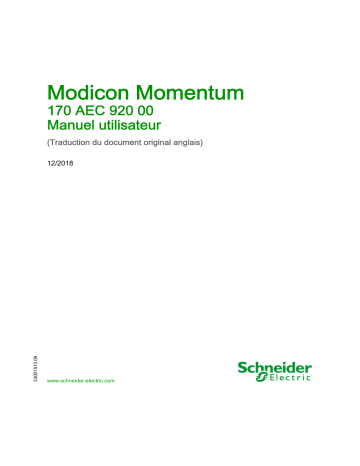 Schneider Electric Modicon Momentum - 170AEC92000 Embase avec deux compteurs rapides Mode d'emploi | Fixfr