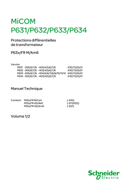 Schneider Electric MiCOM P63x Mode d'emploi