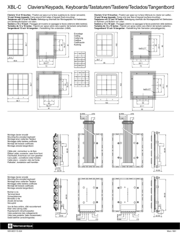 Schneider Electric XBLC... Non-encoded or BCD encoded keyboards Manuel utilisateur | Fixfr