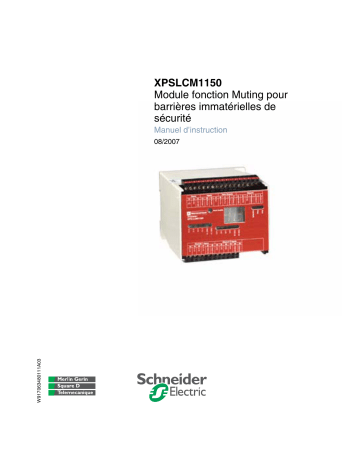 Schneider Electric XPSLCM1150 Module fonction Muting pour barrières immatérielles de sécurité Mode d'emploi | Fixfr