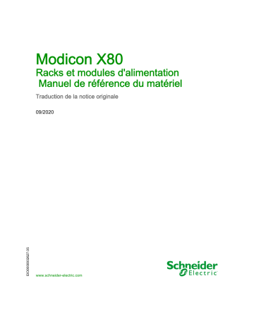 Schneider Electric Modicon X80 - Racks et modules Manuel utilisateur | Fixfr