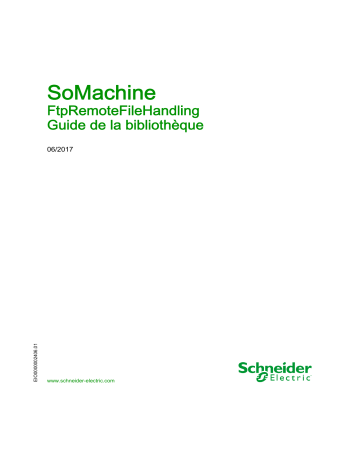 Schneider Electric SoMachine - FtpRemoteFileHandling Mode d'emploi | Fixfr