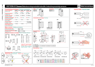 Schneider Electric XS7G12.... / XS8G12... Inductive proximity sensors Manuel utilisateur | Fixfr