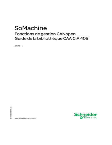 Schneider Electric SoMachine - Fonctions de gestion CANopen Mode d'emploi | Fixfr