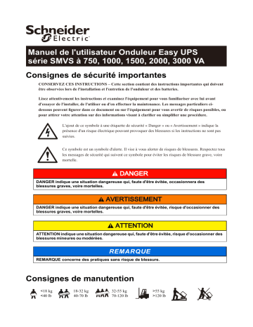 Schneider Electric Easy UPS Mode d'emploi | Fixfr