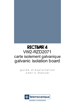 Schneider Electric Carte isolement galvanique. Mode d'emploi