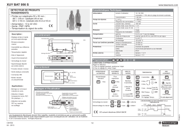 Schneider Electric XUYBAT956S Sensor Manuel utilisateur | Fixfr