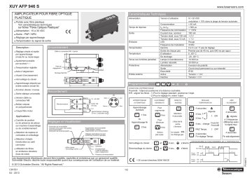 Schneider Electric XUYAFP946S Plastic fibre optic sensor Manuel utilisateur | Fixfr