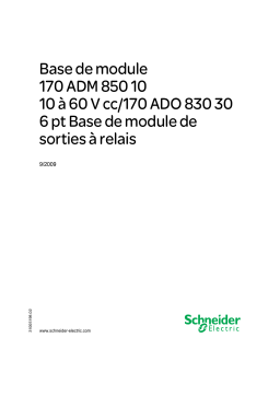 Schneider Electric 170ADM85010 10 to 60 VDC Base de module / 170ADO83030 6 Pt. Base de module de sorties à relais Mode d'emploi