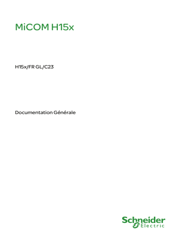 Schneider Electric MiCOM H15x Mode d'emploi | Fixfr