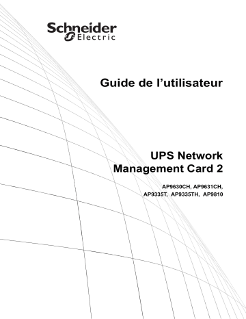 Schneider Electric UPS Network Management Card Manuel utilisateur | Fixfr