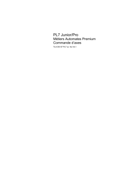 Schneider Electric Mise en oeuvre logicielle métiers PL7 Junior/Pro 4.3 - Tome 3 Mode d'emploi