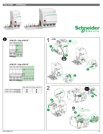 Schneider Electric Vigi xC60 Manuel utilisateur | Fixfr