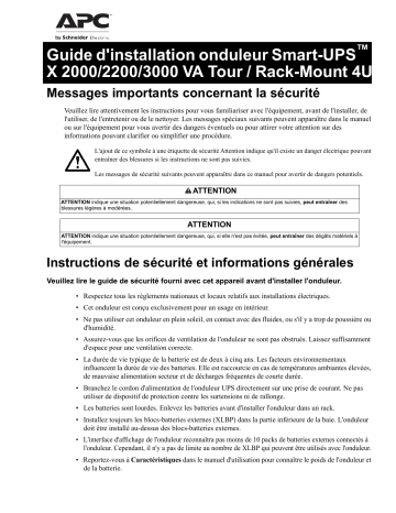 Schneider Electric Smart-UPS Guide d'installation | Fixfr