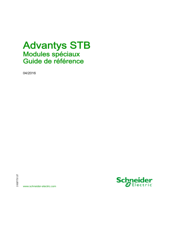 Schneider Electric Advantys STB - Modules spéciaux Guide de référence | Fixfr
